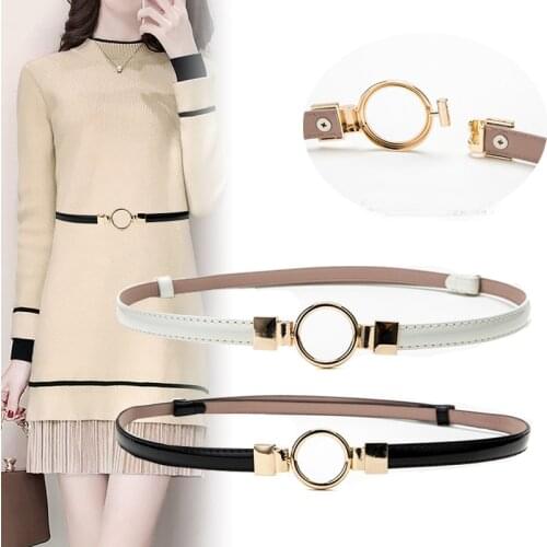 Fashion Lady Thin Adjustable Belt PU Leather Alloy Buckle waistband Female Dress Belts HOT Waist Strap For Women Trousers Jeans