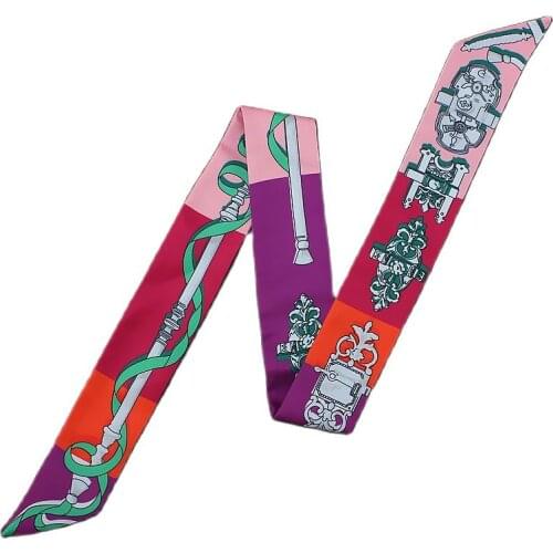 Luxury Brand Scarf Women Silk Scarf Skinny Handbag Scarves Fashion Wrist Towel Foulard Neckerchief Headband For Ladies MQ54