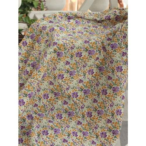 Printed cotton twill, DIY sewing patchwork, clothing curtains, childrens handmade fabrics, new flower series