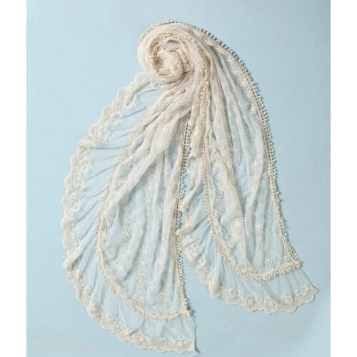 Sciarpe Woman Scarf Pashimina Bufanda Sjaals Panuelos Mujer Cashmere Poncho Hijabs Instant Shawl Mori Girl Lace Bandana Lolita