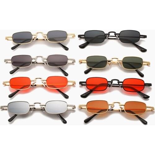 New Vintage Small Square Sunglasses For Women Brand Designer Metal Personality Hip hop Men Trend Eyewear Fishing Sun Glasses