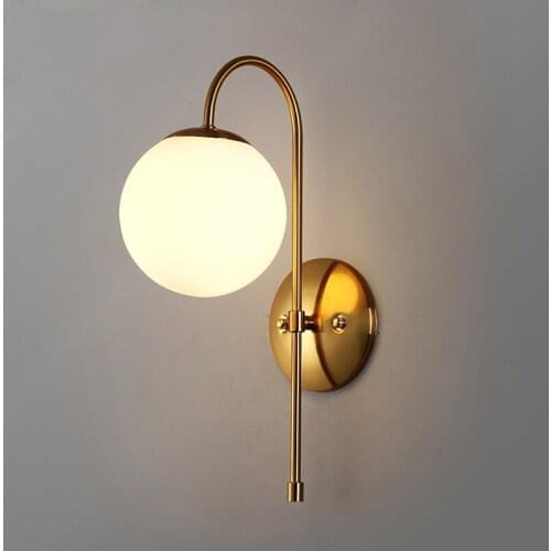 Modern Round Ball Wall Light For Bedroom Bedside luminaire suspendu
