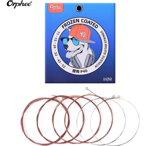 Orphee P50 Acoustic Folk Guitar String Set Guitar Strings Nickel Steel Hexagonal Core Phosphor Bronze Twining, 6pcs/set string