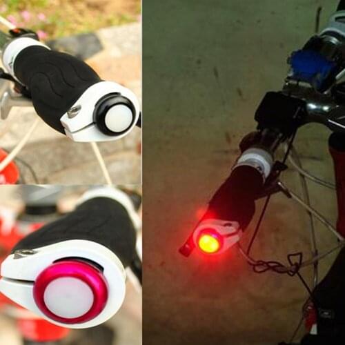 1 Pair Bicycle Handlebar Light LED Bike Turn Signal Lamp Battery Powered Bar End Plugs Safety Warning Indicator Lamp