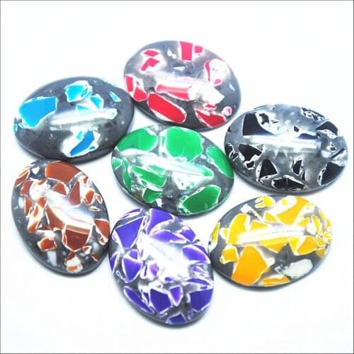 20pcs Plastic Cabochons hot acrylic cabochons new designs beads accessories oval shape 13x18mm new diy beads findings