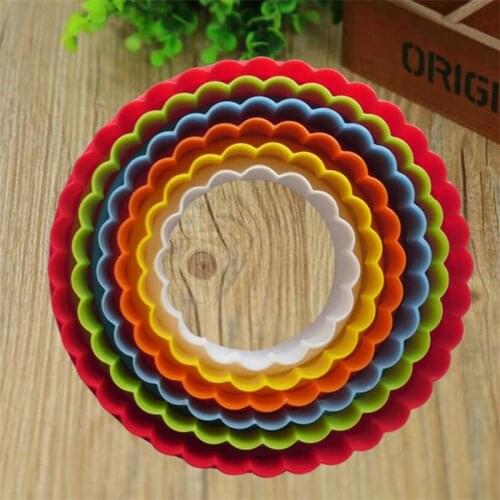 6pcs/Set 6 size Plastic Cupcake Round Shape Cookie Cutter Cake Mold Biscuit Fondant DIY Cake Kitchen Cooking Tools