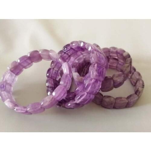 Amethyst square 10*15mm bracelet 7.5inch FPPJ wholesale beads nature