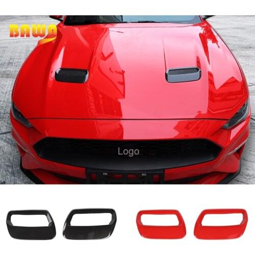 BAWA Car Stickers for Ford Mustang 2018+ ABS Engine Air Outlet Cover Decoration Sticker