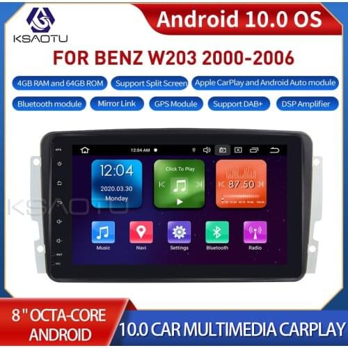 KSAOTU 8034 8" 8-Core Android 10.0 Car Stereo Carplay DSP DAB+ GPS WiFi USB DVB-T 4G TPMS Canbus OBD2 For BENZ W203
