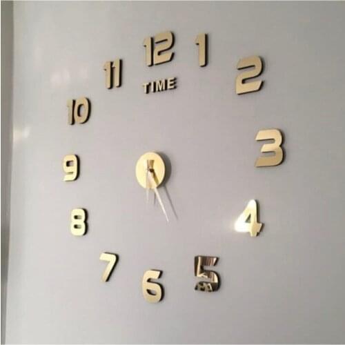 Wall Clock Large 3d English Digit Gold
