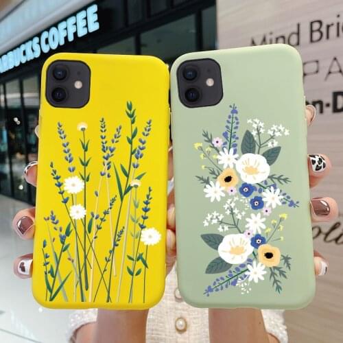 Floral Daisy Flower Color Silicone Phone Case For Iphone 5 6 6S Plus X XS Painted Animal Cute Shockproof Soft TPU Bumper Cover