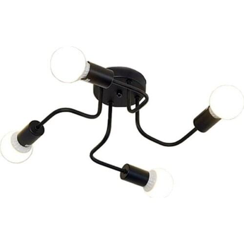 Black Vintage Industrial Iron Art Ceiling Light White 4 Heads Light For Home Decor Living Room Bedroom E27 220V Ceiling Lights