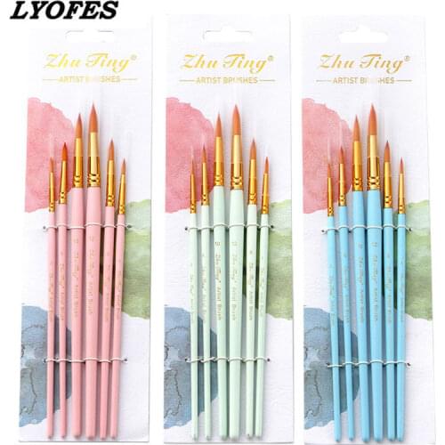 Detail Paint Brush Set Professional Synthetic Short Handle Brush Art Brush Supplies Watercolor Oil Paint Brush Set art