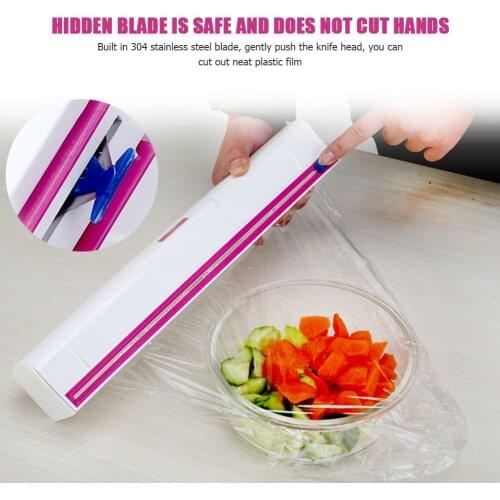Food Wrap Dispenser Cutter Foil Cling Film Wrap Dispenser Plastic Sharp Cutter Storage Holder Cutting Box Household Kitchen Tool