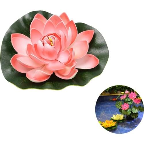 1PC Artificial Lotus Water Ponds Leaf Flower Decorative Foam Fake Plant Floating Faux Flower For Aquarium Fish Tank Home Decor