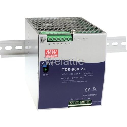 MEAN WELL original TDR-960-24 24V 40A meanwell TDR-960 24V 960W Three Phase Industrial DIN RAIL with PFC Function