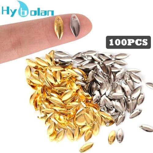 Metal Copper Lure Spoon Fly Fishing Lure Spinner Tackle Willow Blades Smooth DIY Accessories Noise Not Hurt Line Sequin 100pcs