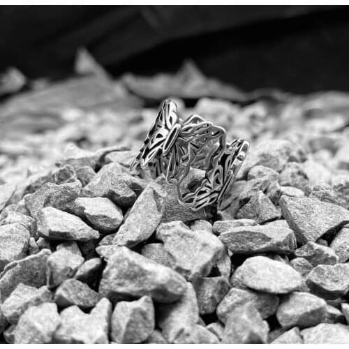 2021 Spring Summer Butterfly Ring Metal Cool Niche Wild Fashion Men And Women Trend Couple Accessories