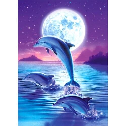 Animal Full diamond embroidery kit 5D DIY diamond painting dolphin seabed landscape mosaic home decoration