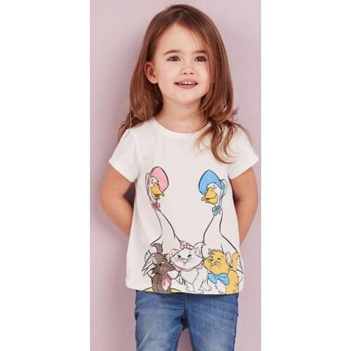 Summer New European and American Style Girl Bottom Shirt Pure Cotton Round Collar Short Sleeve T-shirt Girl T-shirt