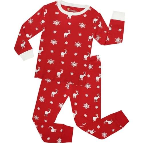 Brand New Baby Girls Reindeer and Snowflake Pajamas Sets Kids Cotton Sleepwear Christmas Pajama for Girls Boys Pijamas Nightwear
