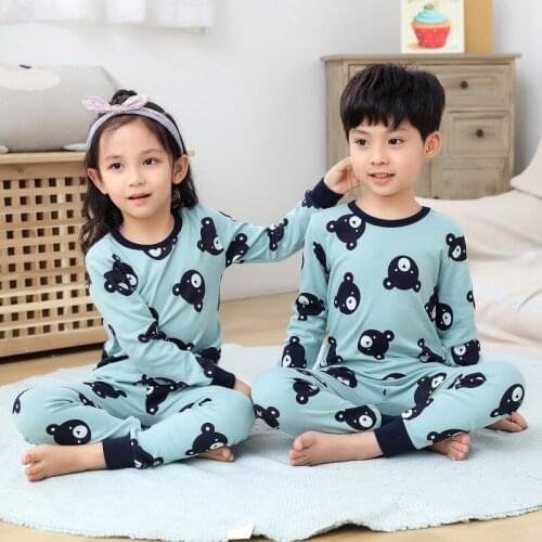 Children Pajamas Long Sleeve Cartoon Pajamas For Girls Boys Pyjamas Kids Cotton Baby Girl Clothes Suits Boy Sleepwear Nightwear