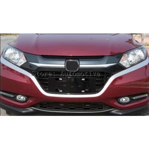 Fit For Honda HR-V Vezel 2015 2016 2017 Chrome Front Light Grill Cover Trim Molding Hood Bonnet Bumper Bezel Styling Garnis