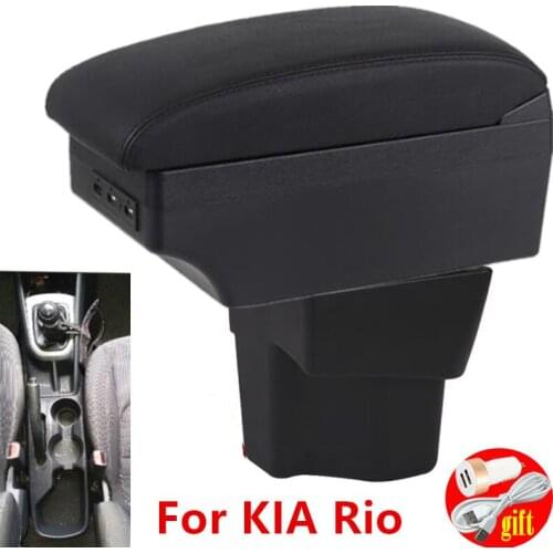 For KIA Rio 5 Armrest Rio 2015 2016 2017 2018 2019 parts dedicated Car Armrest box Storage box car accessories Interior USB