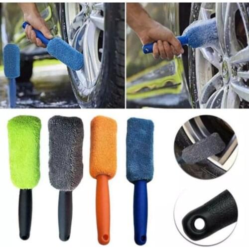 Car wash Portable Microfiber Wheel Tire Rim Brush Car Wheel Wash Cleaning For Car With Plastic Handle Auto Washing Cleaner Tools