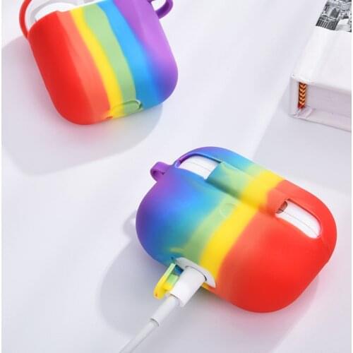 Rainbow Silicone Case for AirPods 1/2 Cover Protective Earphone Case Headphones Cases for Air Pods Pro 3 Cover