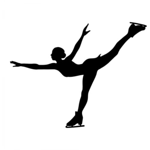 30x24cm Sport Wall Decal Silhouette Self Adhesive Vinyl Art Female Figure Skating Wall Stickers For Girls Home Decoration CL275