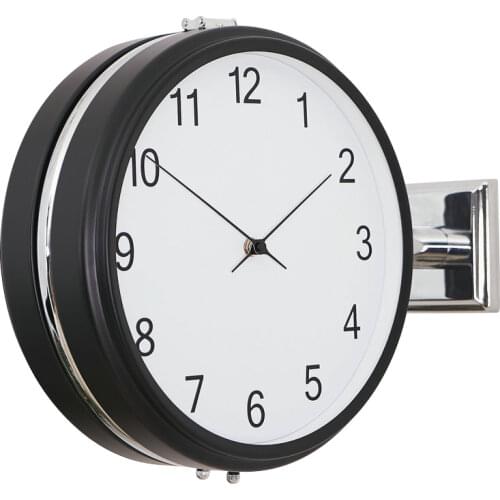 Nordic Silent Double Sided Wall Clock Modern Design Living Room Silver Large Watch Metal Luxury Clocks Wall Home Decor Gift Idea