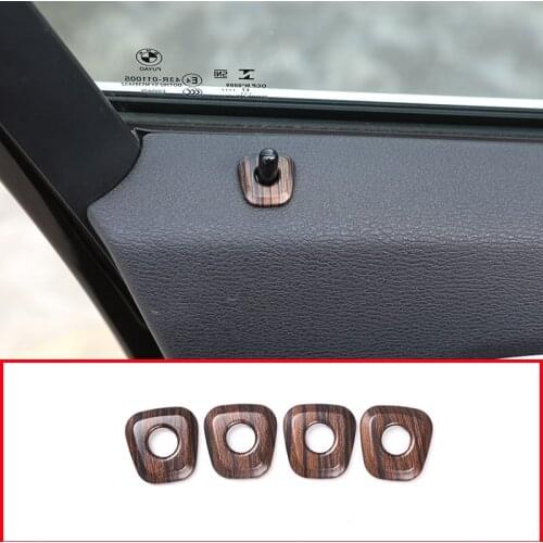 Pine Wood Grain For BMW X1 F48 2016-2018 For BMW X2 F47 2018 ABS Plastic Door Lock Cover Trim Stickers Car Accessories 4pcs