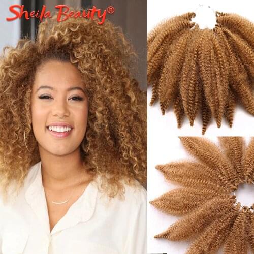 Crochet Hair Marley Braids Ombre Synthetic Afro Kinkly Twist Dreadlocks Braiding Hair Extensions Pre Stretched Faux Locs Blonde