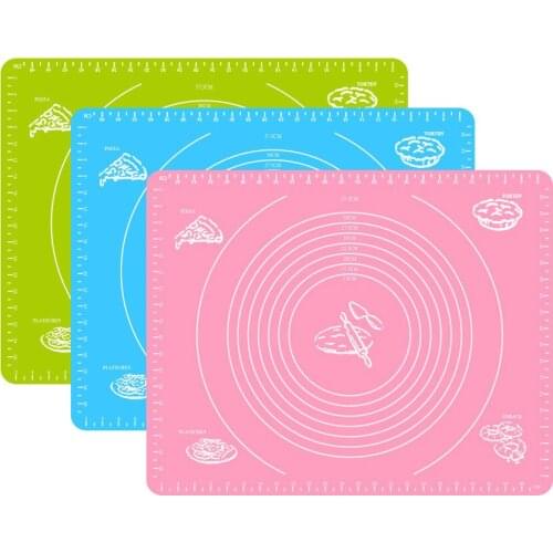 Baking Silicone Mat for Dough Rolling Cake Board Fondant Mat with Scale Pastry Accessories Kitchen Cooking Tools for Oven