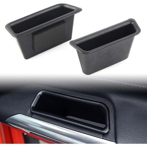 2PCS Car Front Door Storage Box Organizer Container Holder For Ford Mustang 2015 2016 2017 2018 2019 Left Driver Only