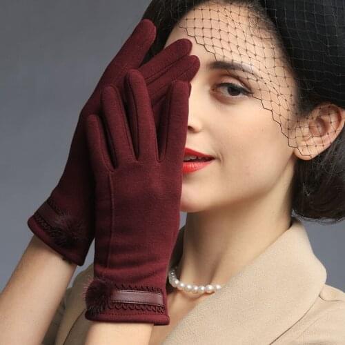 Lady Touchscreen Gloves Ladies Warm Driving Outdoors Mitten Glove Female Driving Riding Luva Students Lace Gloves B9722