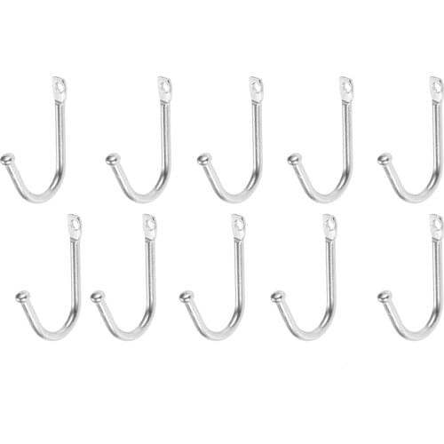 10Pcs 34*24mm Zinc Alloy Small Wall Hooks Kitchen Bathroom Door Coat Hook Hanger Towel Clothes Handbag Hanger Hooks & 10 Screws