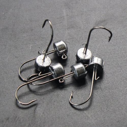 10pcs Exposed Lead Jig Head Ice Fishing Hooks 2.5g 3.5g 5g 6g for Worm Soft Lure Crank Barbed Hook Fishing Tackle Accessories