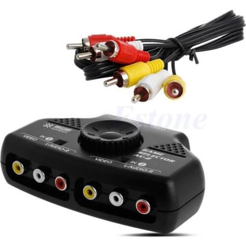 2Way Video AV RCA Game Selector Switch Box Splitter Cable 3RCA DVD