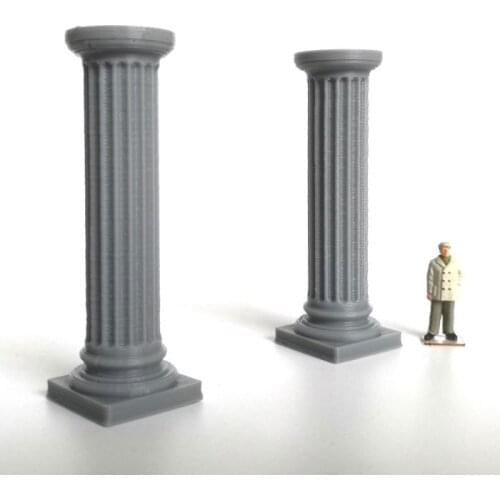 2 PCS DIY 1:87 Model Train Architectural Scene Ancient Medieval Roman Historical Cultural Building Ho Scale