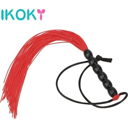 IKOKY 22cm Spanking Sex Whip Silicone Tassel Roleplay Sex Toy for Women Couple Slap Body Strap Flog Tool Slave Adult Game Fetish