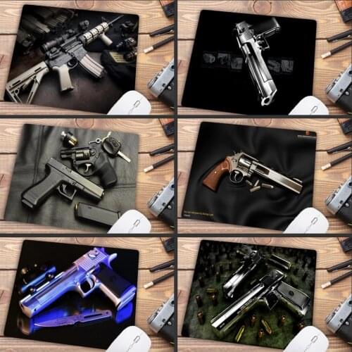 Mairuige Big Promotion Gun Pattern Anti-Slip Laptop PC Mice Pad Mat Mousepad For Mouse Comfortable Gaming Mouse Pad 22X18CM