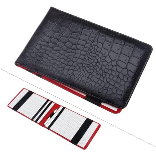 Black Golf Scorecard Holder Score Book Card Cover with Pencil Golf Accessories PU Leather Portable
