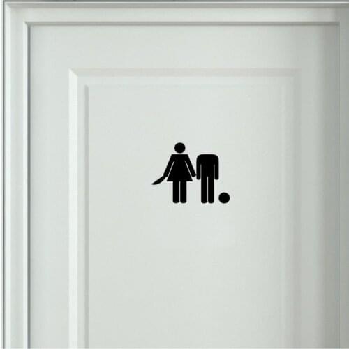 Crazy Toilet Door Symbol Stickers Waterproof Decorative Vinyl Decals 2WS0110