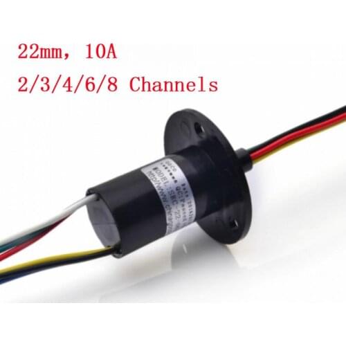 Dia. 22mm 10A 2/3/4/6/8 Channels Conductive Slip Ring Rotation Slipring Spare Part for DIY Models Rotating Equipment
