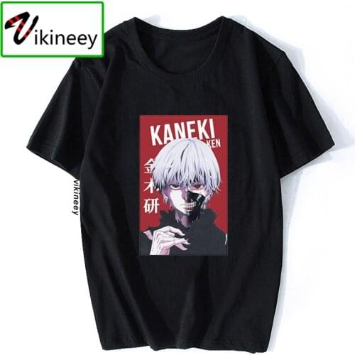 Kaneki Tokyo Ghoul T Shirt Mens High Quality Aesthetic Cotton Cool Japan Anime T-shirt Harajuku Streetwear Camisetas Hombre