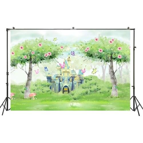 HUAYI Photography Backdrop spring fairy tale castle photo background newborn photobooth birthday party backdrops photocallW-3929