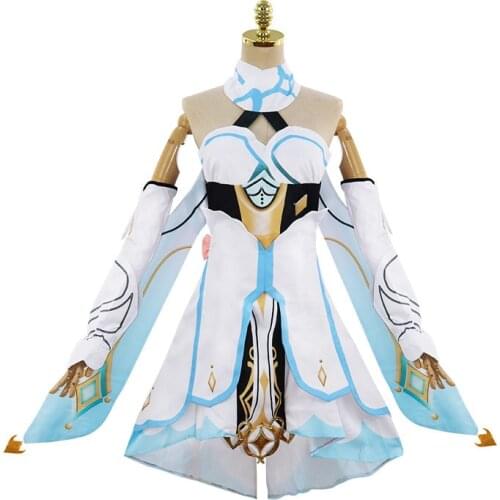 Game Genshin Impact Traveler Lumine Cosplay Costume Original Version Uniform Halloween Women Costumes Full Set Drop Ship