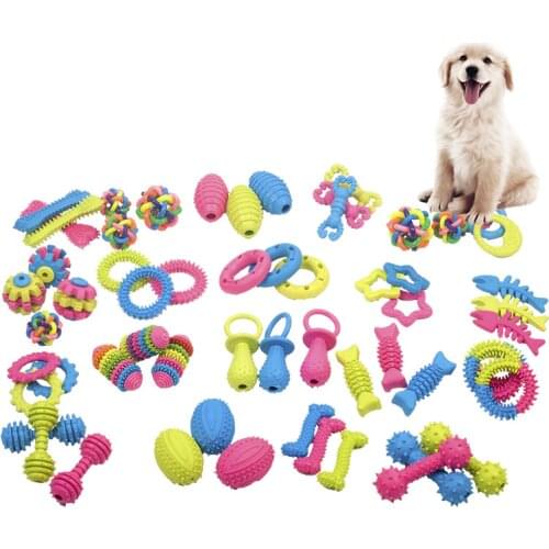 Pet Toys Chew Dog Toys Teddy Puppy No Poison Health Chew Interactive Rubber Pacifier Bones Molar Clean Teeth Funny Games